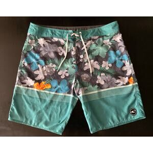 O'NEILL Light Green/Gray Floral Boardshorts Mens sz 40